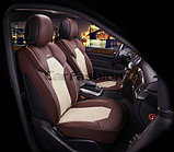 Накидки универсальные на передние сиденья для авто [CarFashion Premium/SAMURAI Цвет бежевый/бежевый/коричневы], фото 2