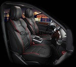 Накидки универсальные на передние сиденья для автомобилей [CarFashion Premium/SAMURAI Цвет красный/черн/черн]