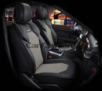 Накидки универсальные на передние сиденья для автомобилей [CarFashion Premium/SAMURAI Цвет серый/серый/черный]