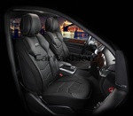 Накидки универсальные на передние сиденья для автомобилей [CarFashion Premium/SAMURAI Цвет черный/черный/черн]