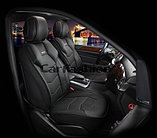 Накидки универсальные на передние сиденья для автомобилей [CarFashion Premium/SAMURAI Цвет черный/черный/черн], фото 2