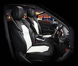 Накидки универсальные на передние сиденья для автомобилей [CarFashion Premium/SAMURAI Цвет белый/белый/черный], фото 2