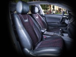 Накидки универсальные на передние сиденья для автомобилей [CarFashion Premium/TORINO Цвет черный/черный/красн]