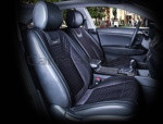 Накидки универсальные на передние сиденья для автомобилей [CarFashion Premium/TORINO Цвет черный/черный/черны]