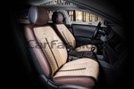 Накидки универсальные на передние сиденья для автомобилей [CarFashion Premium/STALKER Цвет бежевый/кофе/бежев]