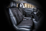 Накидки универсальные на передние сиденья для автомобилей [CarFashion Premium/STALKER Цвет черный/чер/т.сер], фото 2