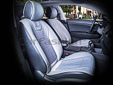 Накидки универсальные на передние сиденья для автомобилей [CarFashion Premium/TORINO  Цвет сер/т.сер/т.сер], фото 2