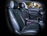 Накидки универсальные на передние сиденья для автомобилей [CarFashion Premium/TORINO Цвет черн/черн/зел], фото 2