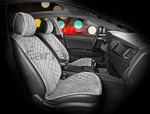 Накидки универсальные на передние сиденья для автомоб [CarFashion Premium/CALIFORNIA Цвет св.сер/т.сер/т.сер] - фото 1 - id-p116375108