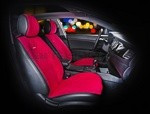 Накидки универсальные на передние сиденья для автомобилей[CarFashion Premium/CALIFORNIA Цвет красн/красн/черн] - фото 1 - id-p116375112
