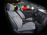 Накидки универсальные на передние сиденья для автомобиле[CarFashion Premium/CALIFORNIA Цвет т.сер/т.сер/т.сер]
