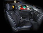 Накидки универсальные на передние сиденья для автомобилей [CarFashion Premium/CALIFORNIA Цвет черн/синий/син] - фото 1 - id-p116375122