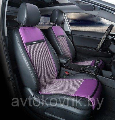 Накидки универсальные на передние сиденья для автомобилей [CarFashion ECO CORD Цвет фиолетовый плетение] - фото 2 - id-p116375134