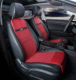 Накидки универсальные на передние сиденья для автомобилей [ECO CORD] CarFashion красный плетеный корд, фото 2