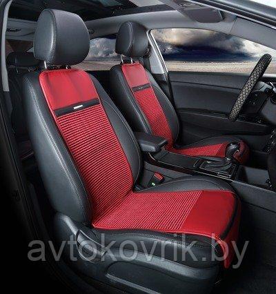 Накидки универсальные на передние сиденья для автомобилей [ECO CORD] CarFashion красный плетеный корд - фото 2 - id-p116375137