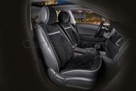 Накидки универсальные на передние сиденья авто СarFashion Premium/ BARCELONA Цвет черный/черный/серый/серый