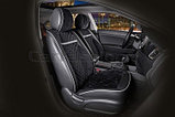 Накидки универсальные на передние сиденья авто СarFashion Premium/ BARCELONA Цвет черный/черный/серый/серый, фото 2