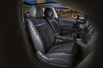 Накидки универсальные на передние сиденья авто СarFashion Premium/ BARCELONA Цвет черный/черный/синий/синий