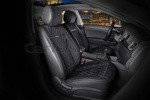 Накидки универсальные на передние сиденья авто СarFashion Premium/ BARCELONA Цвет черный/черный/черный/черный