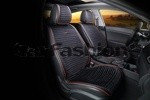 Накидки универсальные на передние сиденья автомобилей СarFashion Premium/MONACO  Цвет черный/черный/красный/кр
