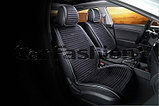 Накидки универсальные на передние сиденья авто СarFashion Premium/ MONACO  Цвет черный/черный/серый/серый, фото 2