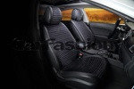 Накидки универсальные на передние сиденья авто СarFashion Premium / MONACO Цвет черный/черный/черный/черный