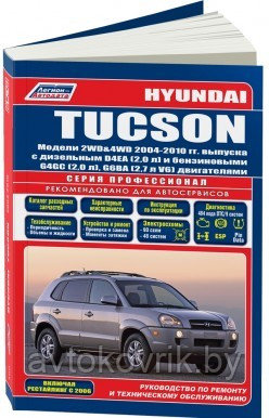 Hyundai Tucson 2004-10 с б G4GC (2,0 л), G6BA (V6 2,7 л) и д D4EA (2,0 Common Rail) Руководство - фото 1 - id-p116376592