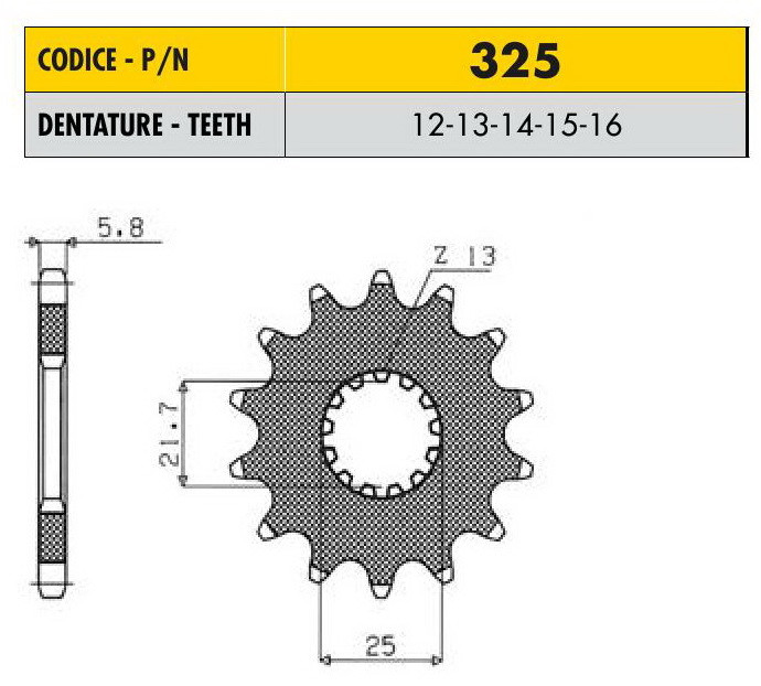 Звездочка ведущая Sunstar 325-12 зубьев - фото 1 - id-p6895983