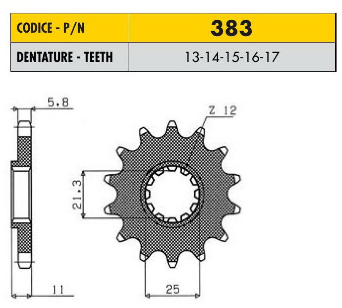 Звездочка ведущая Sunstar 383-13 зубьев