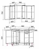 КУХНЯ УГЛОВАЯ Мила Лайт 1.2х1.2 Серебро-Антрацит, фото 2