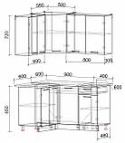 КУХНЯ УГЛОВАЯ Мила Лайт 1.2х1.4 Дуб белый-Дуб серый, фото 2