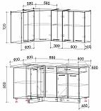 КУХНЯ УГЛОВАЯ Мила Лайт 1.2х1.5 Серебро-Антрацит, фото 2