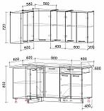 КУХНЯ УГЛОВАЯ Мила Лайт 1.2х1.6 Ясень светлый-Ясень темный, фото 2