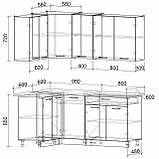 КУХНЯ УГЛОВАЯ Мила Лайт 1.2х1.8 Ясень светлый-Ясень темный, фото 2