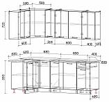 КУХНЯ УГЛОВАЯ Мила Лайт 1.2х2,1 Серебро-Антрацит, фото 2