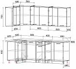 КУХНЯ УГЛОВАЯ Мила Лайт 1.2х2.2 Ясень светлый-Ясень темный, фото 2