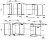 КУХНЯ УГЛОВАЯ Мила Лайт 1.2х2.5 Ясень светлый-Ясень темный, фото 2