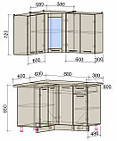 КУХНЯ УГЛОВАЯ Мила 1.2х1.2 Антрацит-Серебро, фото 2