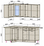 КУХНЯ УГЛОВАЯ Мила 1.2х1.7 Антрацит-Серебро, фото 2