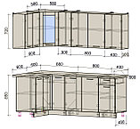 КУХНЯ УГЛОВАЯ Мила 1.2х2.1 Антрацит-Серебро, фото 2