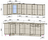 КУХНЯ УГЛОВАЯ Мила 1.2х2.5 Антрацит-Серебро, фото 2