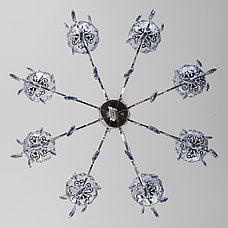 Классическая подвесная люстра с хрусталем 10109/8 хром/лазурный хрусталь Strotskis Escada Eurosvet, фото 3