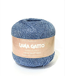 Пряжа Lana Gatto New Glitter (с люрексом) цвет 8590 голубой