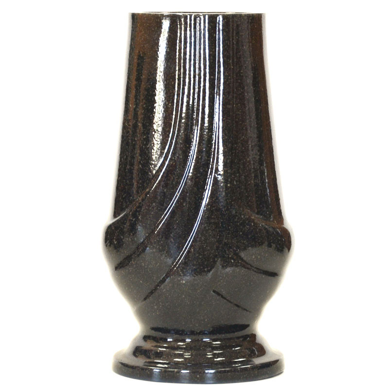 Ваза темный гранит из полимергранита Dark Granite №6 30 см