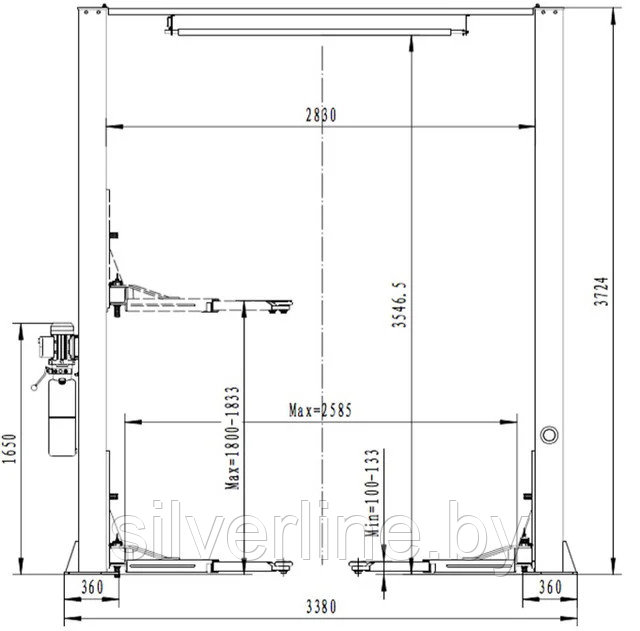 Подъемник двухстоечный с верхней синхронизацией Horex HL-4.0 NV-EM - фото 2 - id-p66670115