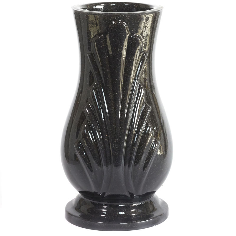 Ваза темный гранит из полимергранита Dark Granite №10 29 см