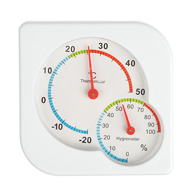 Термометр мини, измерение влажности воздуха, квадратный, 7,5x7,5см, пластик, блистер,INBLOOM 473-052