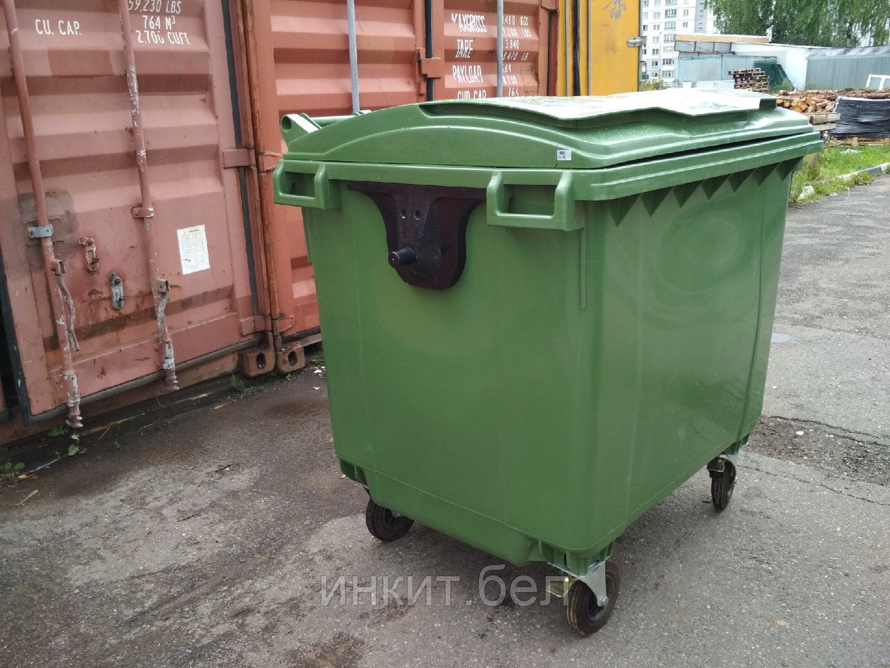 Контейнер для мусора пластиковый 1100 л зеленый, Сербия - фото 2 - id-p116423524