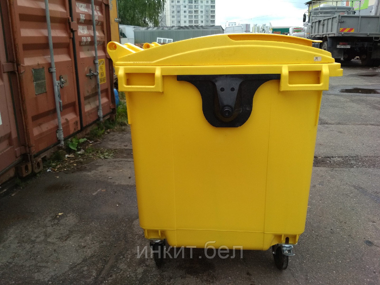 Контейнер для мусора пластиковый 1100 л желтый, Сербия - фото 3 - id-p116423525