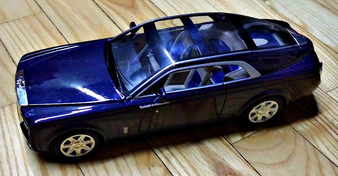 Металлическая инерционная синяя машинка Роллс Ройс Rolls-Royce 20 см музыка свет - фото 2 - id-p116438902